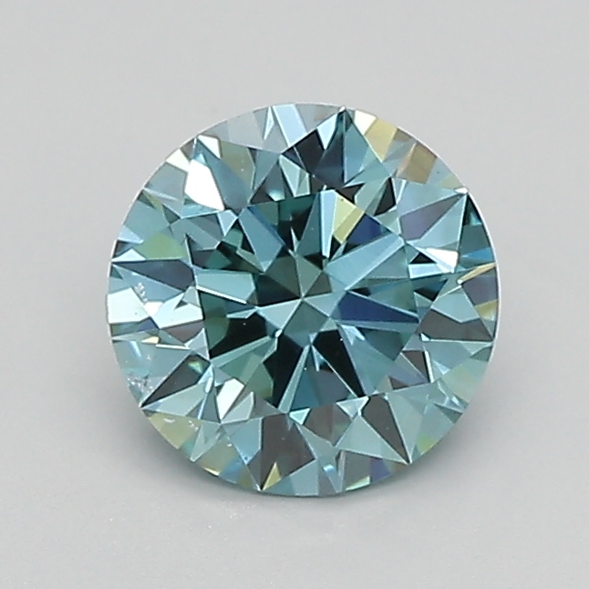 0.86ct FANCY VIVID  GREEN VVS2 Round (IGI)