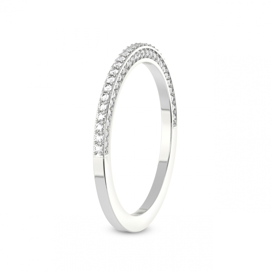 Ana Matching Ring Band prong Setting white gold band ring, left view