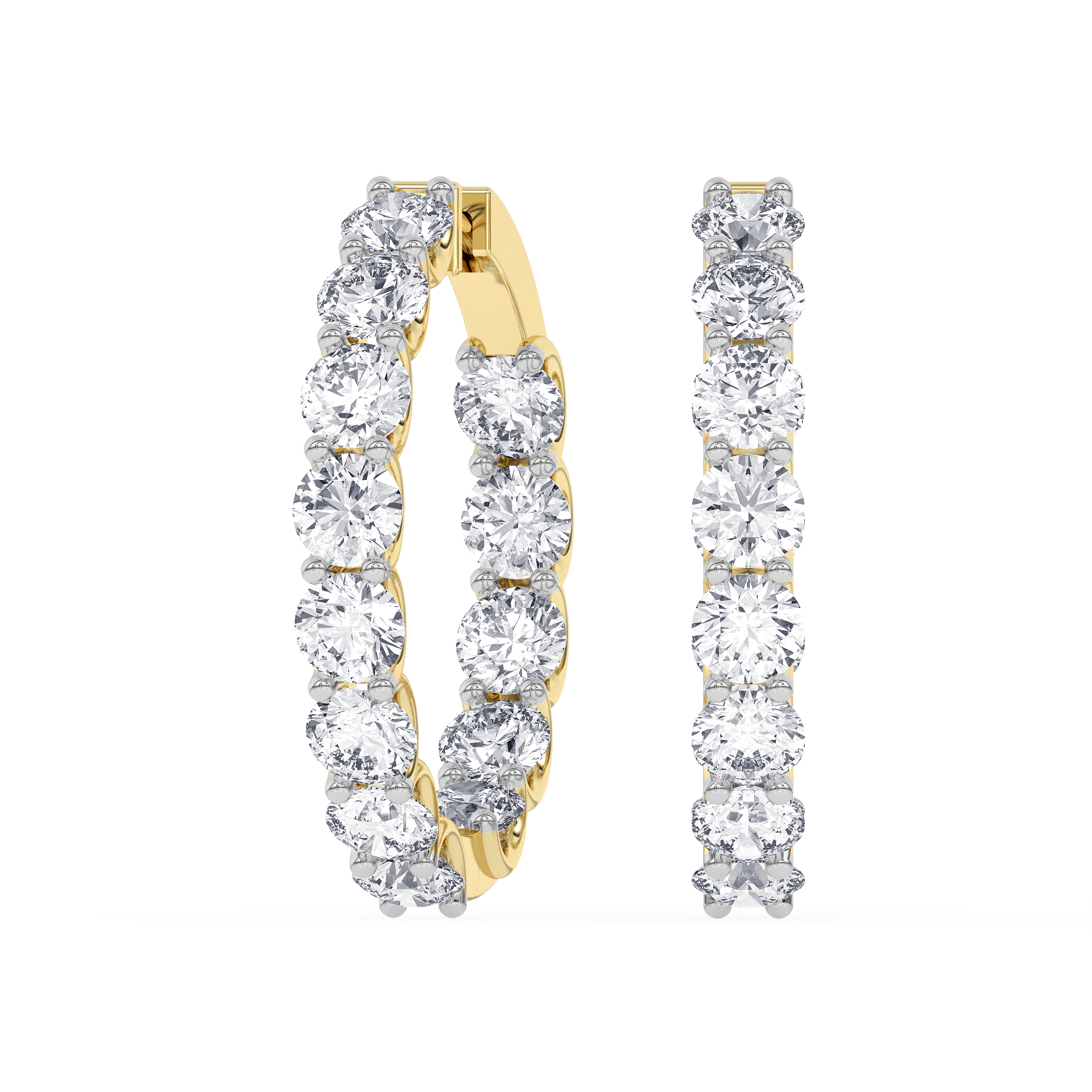 14kt Yellow Gold Eterna Inside-Out Lab Diamond Hoop Earrings (10 Ct. Tw.) front image