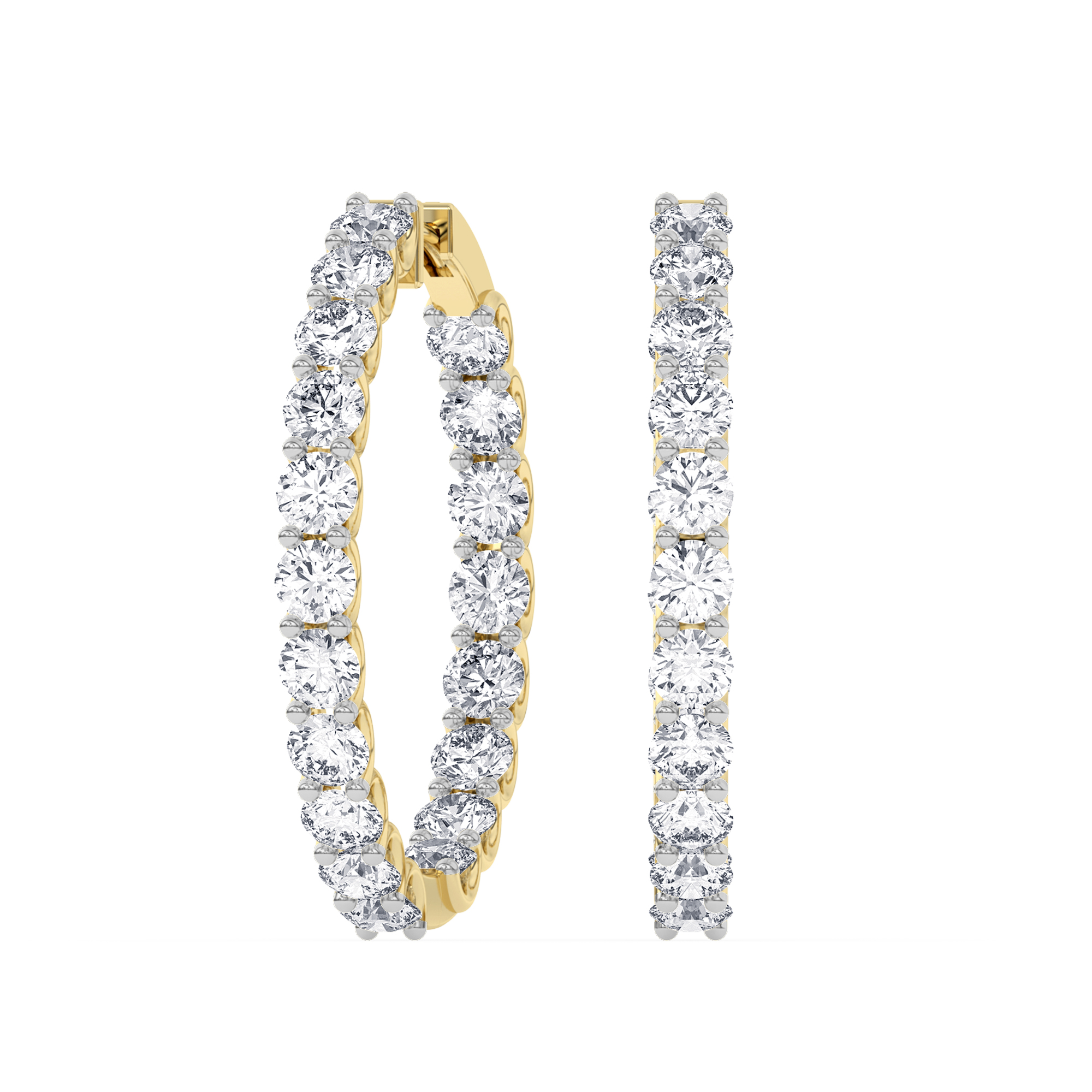 14kt Yellow Gold Eterna Inside-Out Lab Diamond Hoop Earrings (5 Ct. Tw.) front image