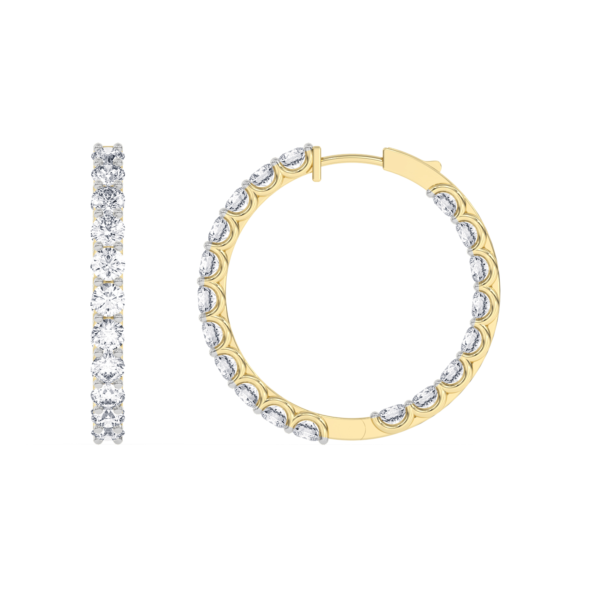 14kt Yellow Gold Eterna Inside-Out Lab Diamond Hoop Earrings (5 Ct. Tw.) right