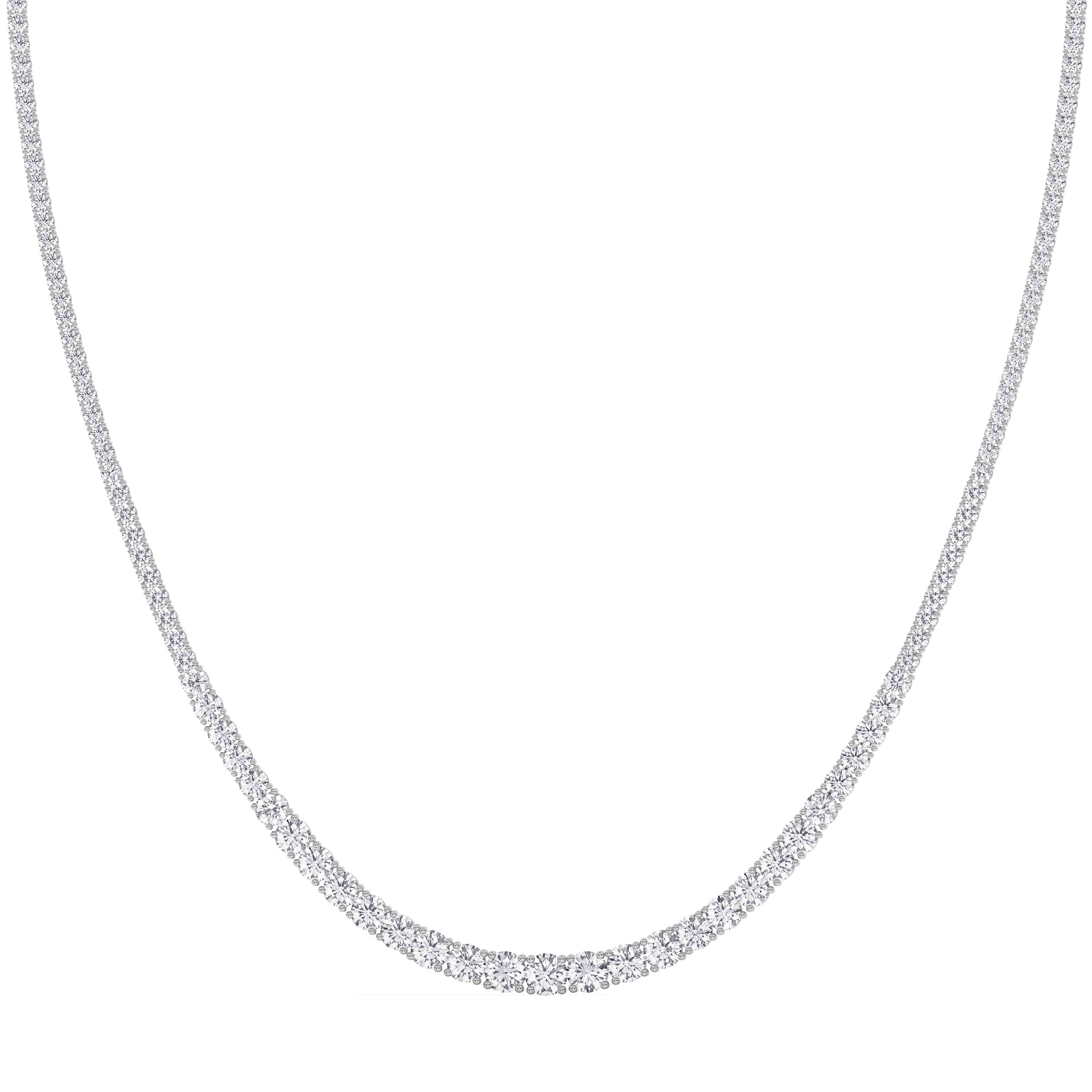 Celeste Graduated Lab Diamond Tennis Necklace front view