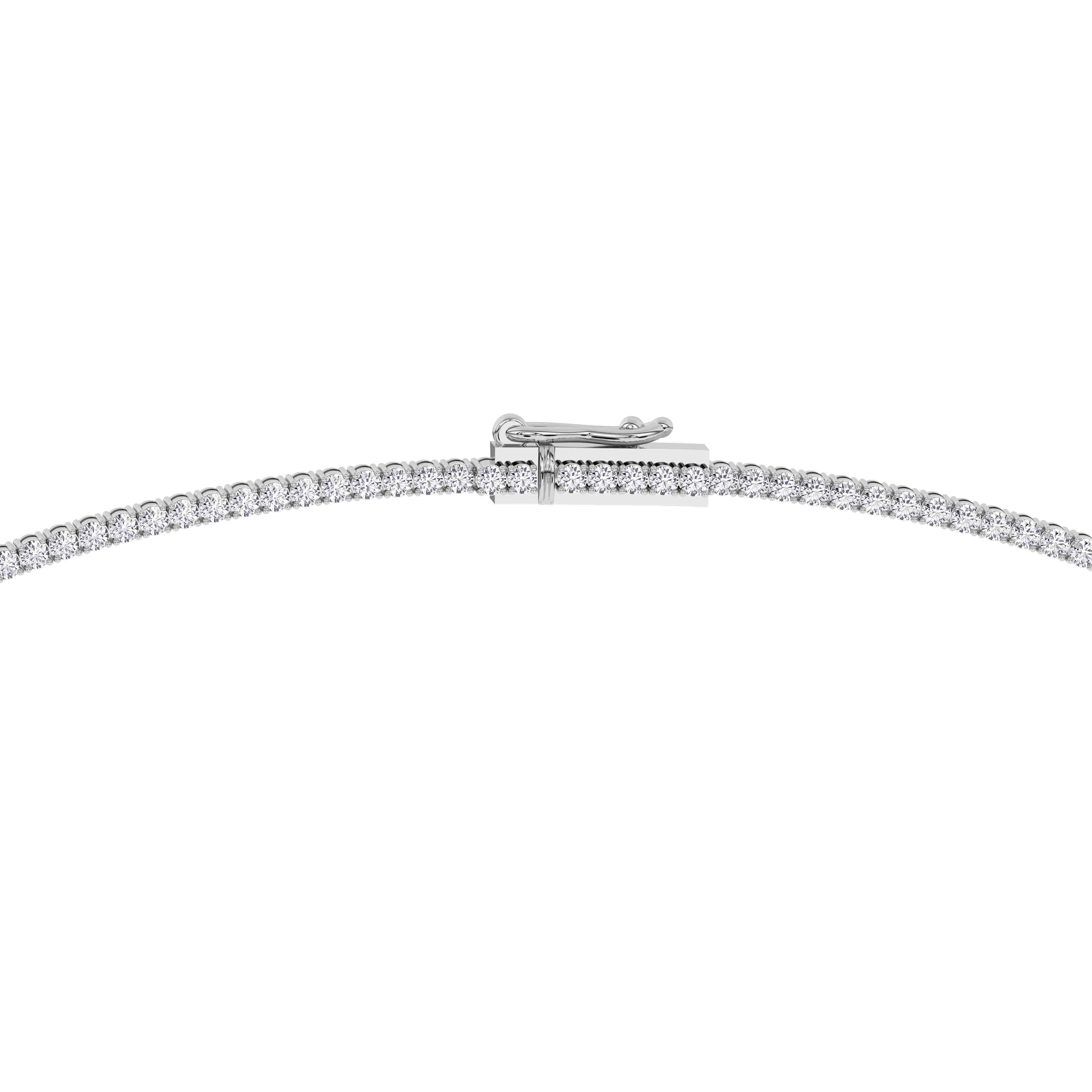 Celeste Graduated Lab Diamond Tennis Necklace left view
